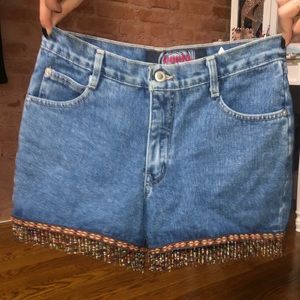 Liquid X Beaded Jean Shorts